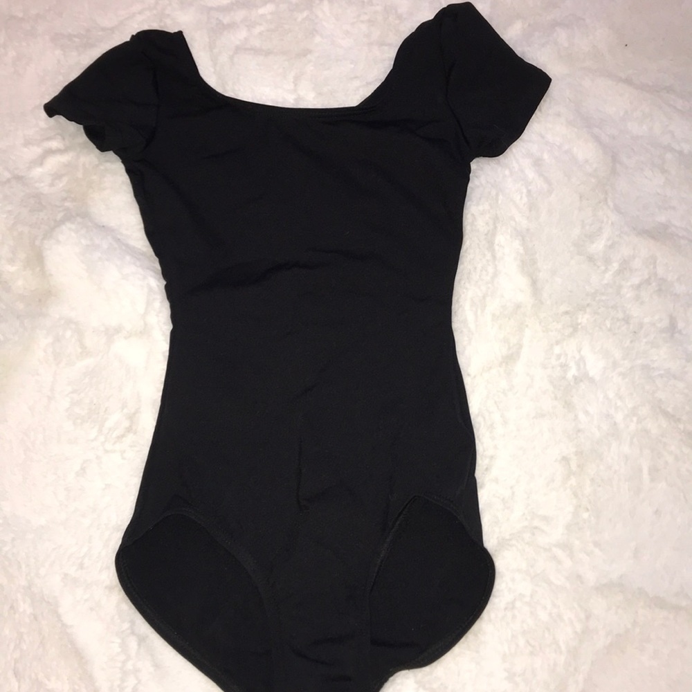 Plain black leotard